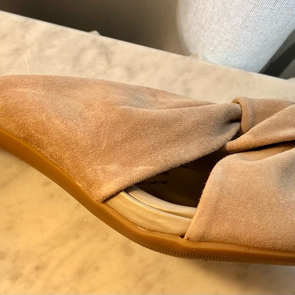 Taupe suede mule with two inch heel - Picture 5 of 11